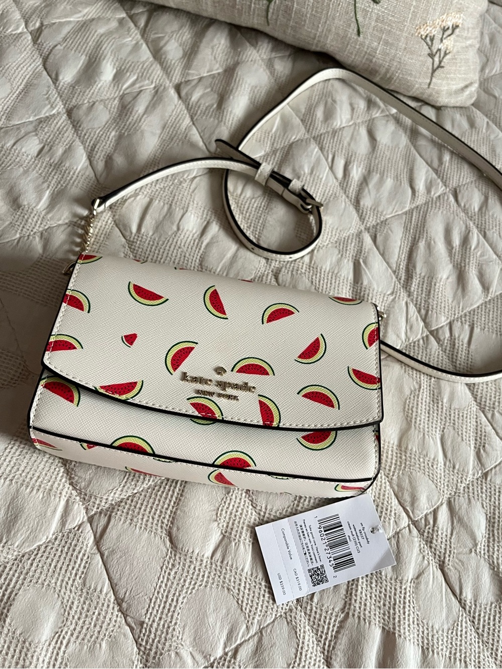 Kate Spade Small Watermelon Print Leather Crossbody